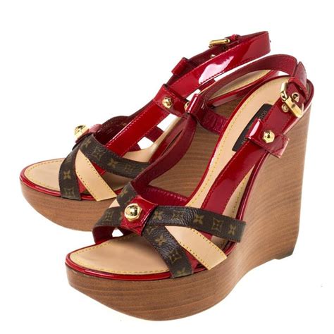 louis vuitton platform wedge shoes|louis vuitton strappy sandals.